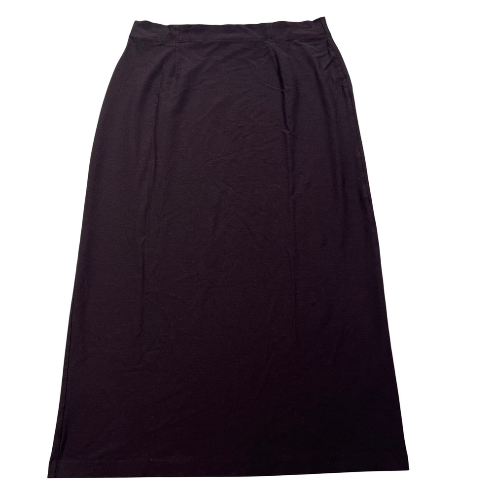 Eileen Fisher Maxi Skirt Womens Medium M Brown Viscose Blend Straight Stretch